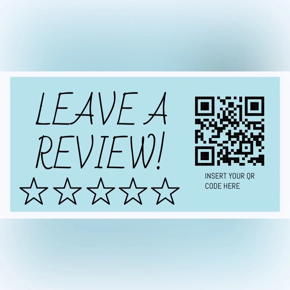 30 CUSTOM STICKERS - 2” x 1” - LEAVE A REVIEW - PERSONALIZED W/ YOUR QR CODE